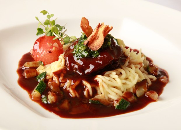 7. Braised Veal Cheek with Potato Snow and Potato