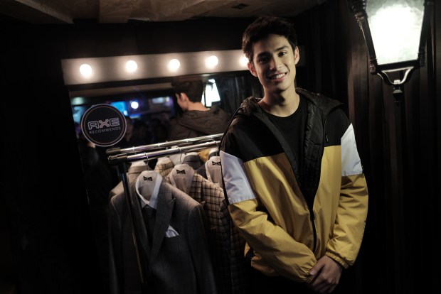 Donny Pangalinan at the tailor station about to get his measurements.JPG