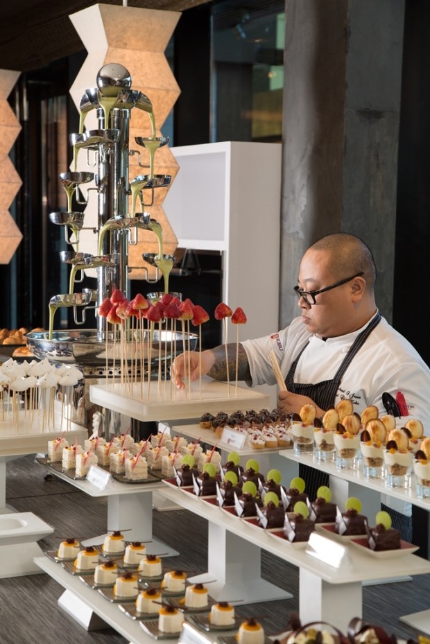 02.Nobu Manila. Father's Day Sunday Brunch - Nobu Manila Head Chef Mike De Jesus preparing the dessert station.jpg